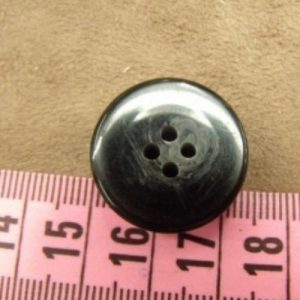 bouton acrylique noir à 4 trous, 23 mm,de belle qualité