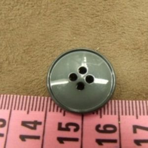 bouton acrylique gris à 4 trous , 19 mm, de belle qualité