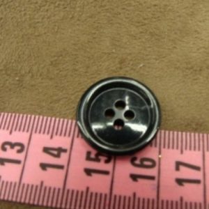 bouton acrylique noir à 4 trous, 20 mm,de belle qualité