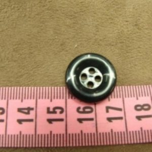 bouton acrylique noir à 4 trous, 18 mm, de belle qualité