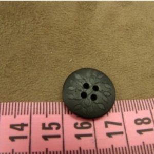 bouton acrylique noir a 4 trous, 18 mm,de belle qualité