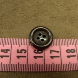 bouton acrylique marron foncé, 14 mm, de belle qualité
