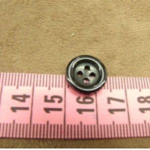 bouton acrylique noir à 4 trous, 14 mm, de belle qualité