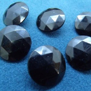 bouton acrylique noir multifacette,21 mm,vendu par 6