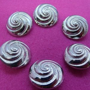 bouton acrylique argent, 25 mm, vendu par 6