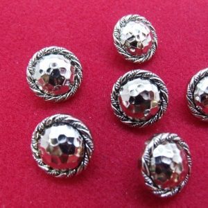 bouton acrylique argent, 17 mm, vendu par 6