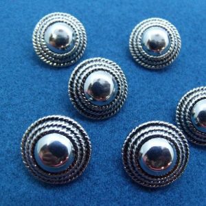 bouton acrylique argent, 18 mm, vendu par 6