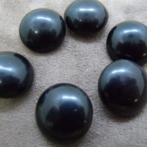 bouton acrylique noir,22 mm, vendu par 6