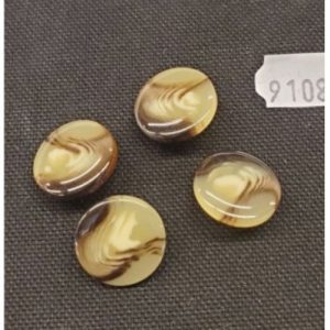 bouton acrylique à queue beige marron,18 mm,vendu par 6