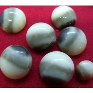bouton beige et marron demi boule,22 mm,vendu par 6