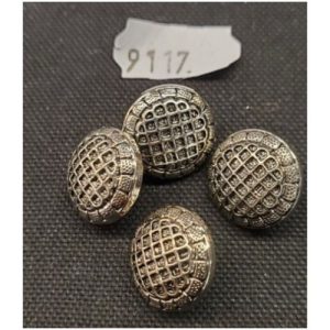 bouton acrylique argent VENDU PAR LOT DE 6