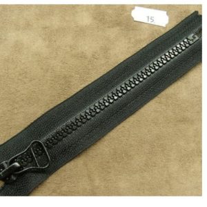 FERMETURE FORTE NOIR,15 cm, MAILLE INJECTEE N°5