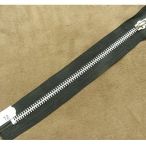 FERMETURE METALIQUE NOIR /MAILLE N°5 ARGENT ,18 cm