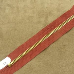 FERMETURE METALIQUE BORDEAUX MAILLE N°5 OR,17 cm