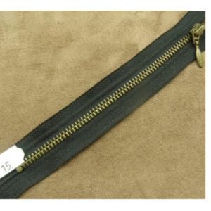 FERMETURE METALIQUE NOIR MAILLE N°4 OR,15 cm