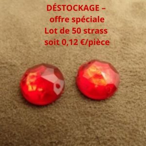 Déstockage Strass Rond Acrylique 13 mm – Rouge, Rose, Bleu, Argenté, Vert