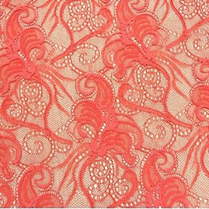 DENTELLE DE CALAIS EN LAIZE FRAMBOISE de très belle qualité