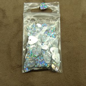 SEQUIN en forme de cœur argenté métallisées