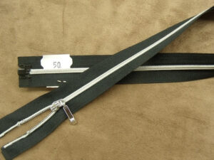 FERMETURE SÉPARABLE-50 cm- NOIR & ARGENT