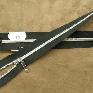 FERMETURE SÉPARABLE-50 cm- NOIR & ARGENT