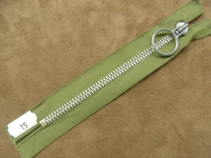 FERMETURE METALIQUE- 15 cm- VERT A TIRETTE
