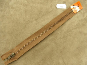 FERMETURE METALIQUE- 18 cm- MARRON CLAIR
