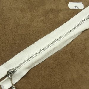 FERMETURE METALIQUE- 15cm-BLANCHE- A TIRETTE