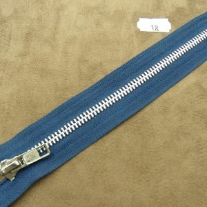 FERMETURE METALIQUE- 18 cm- BLEU
