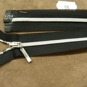 FERMETURE SEPARABLE-FANTAISIE- 55 cm- NOIR