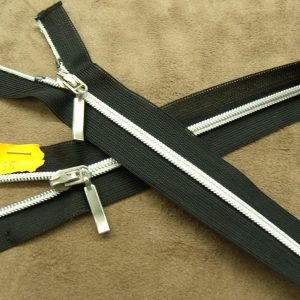 FERMETURE SEPARABLE- DOUBLE CURSEUR-55 cm- NOIR & BLANC