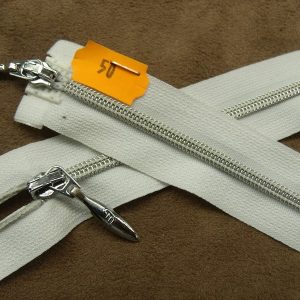 FERMETURE SEPARABLE- DOUBLE CURSEUR-50 cm- BLANCHE