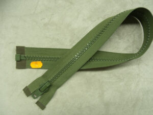 FERMETURE SEPARABLE-GROSSE MAILLE-55 cm- VERT KAKI