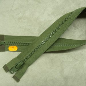 FERMETURE SEPARABLE-GROSSE MAILLE-55 cm- VERT KAKI