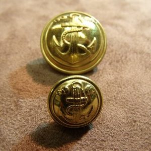 BOUTONS MILITAIRES- OR- ancre marine