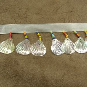 RUBAN FANTAISIE EN COQUILLAGE- 4 cm- BLANC TRANSPARENT