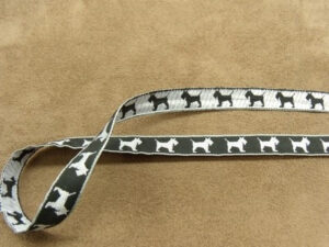 RUBAN FANTAISIE- 1 cm- REVERSIBLE - ROXY-NOIR & BLANC
