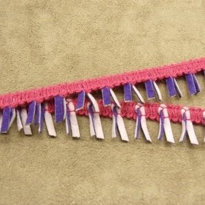 RUBAN FANTAISIE-2 cm- FUCHSIA VIOLET & PARME