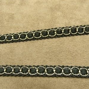 RUBAN FANTAISIE-1 cm- NOIR anthracite OR