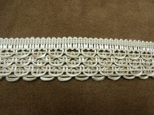 RUBAN FANTAISIE- 3 cm- BEIGE & BLANC