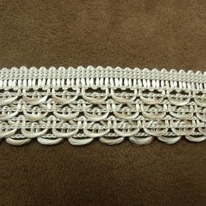 RUBAN FANTAISIE- 3 cm- BEIGE & BLANC