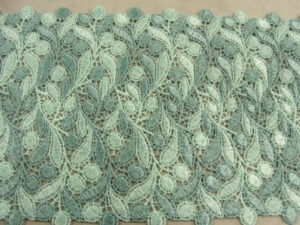 MACRAME / GUIPURE - 16 cm- BICOLORE VERT