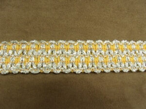 RUBAN FANTAISIE- 3 cm- ORANGE LUREX ARGENT