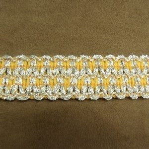 RUBAN FANTAISIE- 3 cm- ORANGE LUREX ARGENT