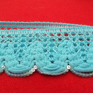 RUBAN FANTAISIE turquoise garnit avec sequin