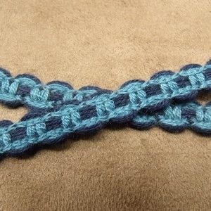 RUBAN FANTAISIE- 1 cm- BICOLORE MARINE & BLEU CLAIR