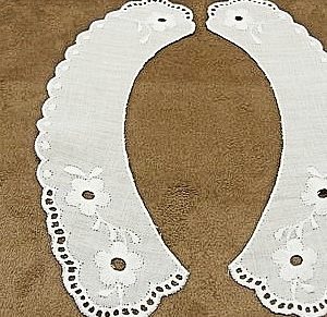 Col Claudine blanc à coudre.16 cm fine Broderie Anglaise 100% coton
