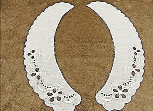 Col Claudine blanc à coudre. fine Broderie Anglaise 100% coton