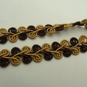 Ruban bicolore -15mm- doré et marron