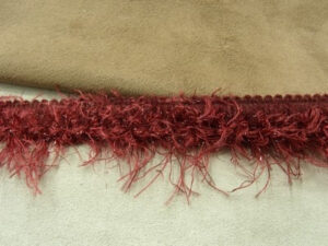 RUBAN FANTAISIE ACRYLIQUE / LAINE- 2 cm- BORDEAUX