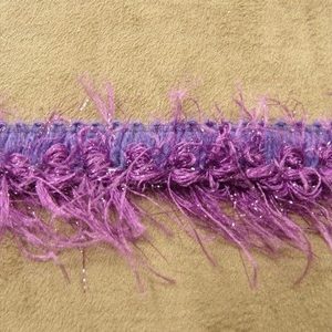 RUBAN FANTAISIE ACRYLIQUE / LAINE- 2 cm- VIOLET & PARME